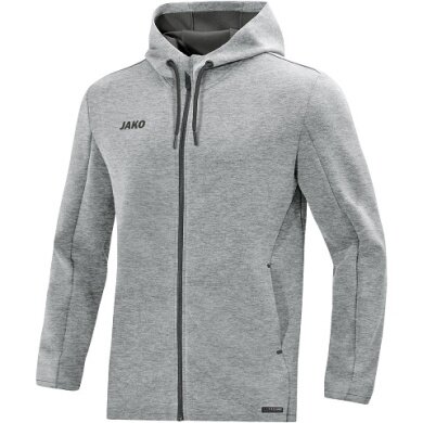 JAKO Kapuzenjacke Premium Basics (Double-Tech-Knit) hellgrau Herren