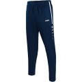 JAKO Trainingshose Pant Active (100% Polyester) lang marineblau/weiss Jungen