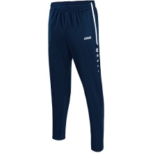 JAKO Trainingshose Pant Active (100% Polyester) lang marineblau/weiss Jungen