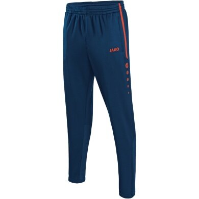 JAKO Trainingshose Pant Active (100% Polyester) lang navyblau/orange Jungen