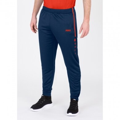 JAKO Trainingshose Pant Active (100% Polyester) lang navyblau/orange Herren