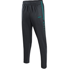 JAKO Trainingshose Pant Active (100% Polyester) lang anthrazitgrau/türkis Jungen