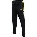 JAKO Trainingshose Pant Active (100% Polyester) lang schwarz/neongelb Jungen