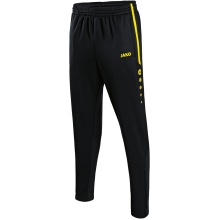 JAKO Trainingshose Pant Active (100% Polyester) lang schwarz/neongelb Jungen