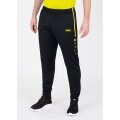 JAKO Trainingshose Pant Active (100% Polyester) lang schwarz/neongelb Herren