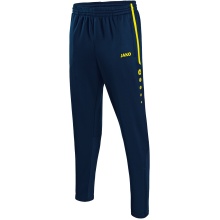 JAKO Trainingshose Pant Active (100% Polyester) lang marineblau/neongelb Jungen