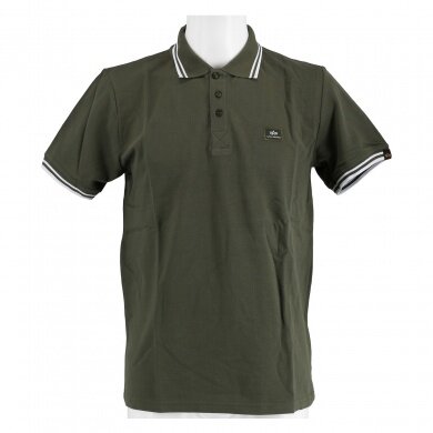 Alpha Industries Polo Twin Stripe II (Baumwolle) olive Herren