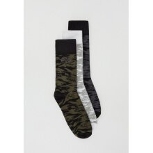 Alpha Industries Sportsocke Graphic AOP weiss/schwarz/grün Herren - 3 Paar