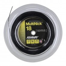 Ashaway Squashsaite Multinick 18 (Power+Kontrolle) schwarz 110m Rolle