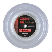 Ashaway Badmintonsaite Zymax 66 Fire Power weiss 200m Rolle