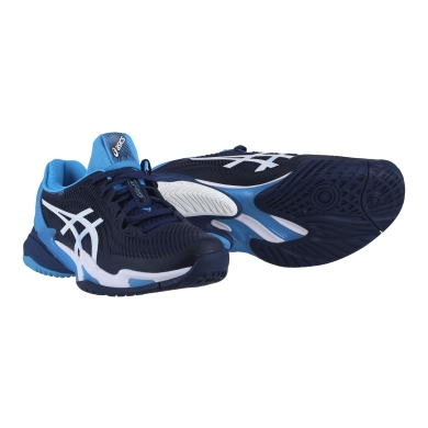 Asics Tennisschuhe Court FF 3 Novak Allcourt Stabilität 2024 dunkelblau/weiss Herren