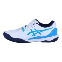 Asics Tennisschuhe Gel Resolution 9 Clay/Sandplatz (Stabilität) 2024 weiss/aquablau Herren