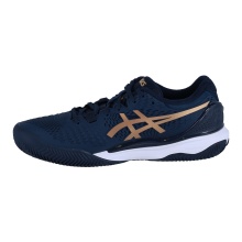 Asics Tennisschuhe Gel Resolution 9 Clay/Sandplatz (Stabilität) 2024 dunkelblau/gold Herren