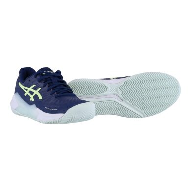 Asics Tennisschuhe Gel Challenger 14 Clay/Sandplatz (Dämpfung) 2024 navyblau/mintgrün Damen