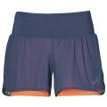 Asics Laufhose Short 2in1 kurz graublau Damen