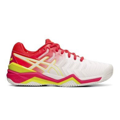 Asics Tennisschuhe Gel Resolution 7 Clay/Sandplatz weiss/pink Damen