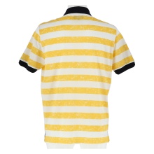 Australian Freizeit-Polo Piquet Stripe weiss/gelb Herren