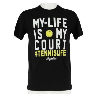 Australian Tennis-Tshirt My Life (Baumwolle) schwarz Herren