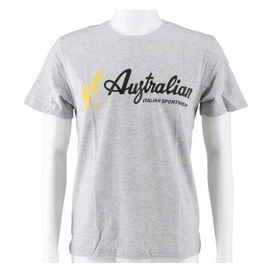 Australian Tennis-Tshirt Logo hellgrau/schwarz Herren