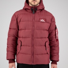 Alpha Industries Winterjacke Hooded Puffer Alpha FD burgunderrot Herren