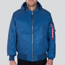 Alpha Industries Fliegerjacke MA-1 Hooded Reflective - reflektierend - blau Herren