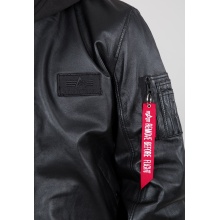 Alpha Industries Fliegerjacke MA-1 D-Tec Leather LW (Leder) - winddicht, wasserabweisend - schwarz Herren