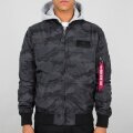 Alpha Industries Fliegerjacke MA-1 TT mit Kapuze camouflage schwarz Herren