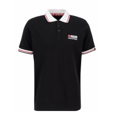 Alpha Industries Polo Contrast (100% Baumwolle) schwarz Herren