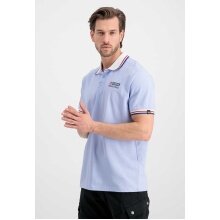 Alpha Industries Polo Contrast (100% Baumwolle) hellblau Herren