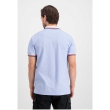 Alpha Industries Polo Contrast (100% Baumwolle) hellblau Herren