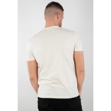 Alpha Industries Tshirt Basic (Baumwolle) jet stream weiss/schwarz Herren