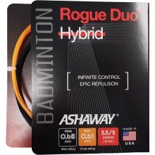 Ashaway Badmintonsaite Rogue Duo Hybrid 0.68/0.61 schwarz/orange Set