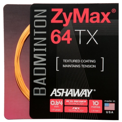 Ashaway Badmintonsaite Zymax 64 TX orange 10m Set