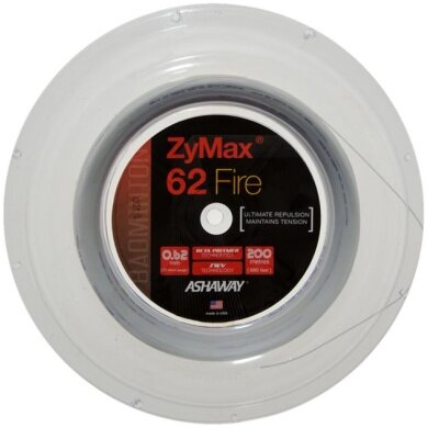 Ashaway Badmintonsaite Zymax 62 Fire weiss 200m Rolle