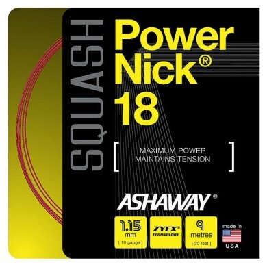 Ashaway Squashsaite Powernick 18 rot 9m Set