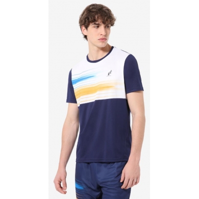 Australian Tennis-Tshirt Ace Stampata Brush Line cosmoblau Herren