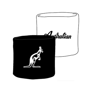 Australian Schweissband Standard Handgelenk schwarz/weiss - 2 Stück