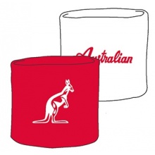 Australian Schweissband Standard Handgelenk rot/weiss - 2 Stück