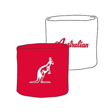 Australian Schweissband Standard Handgelenk rot/weiss - 2 Stück