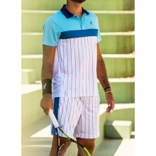 Australian Tennis-Polo Ace Stripes #20 weiss/hellblau Herren