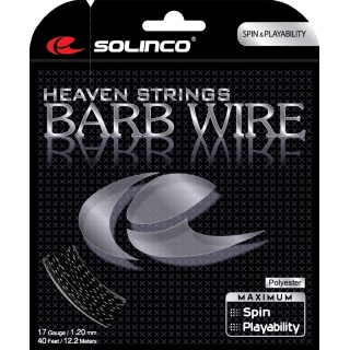 Solinco Tennissaite Barb Wire (Spin+Haltbarkeit) schwarz 12m Set