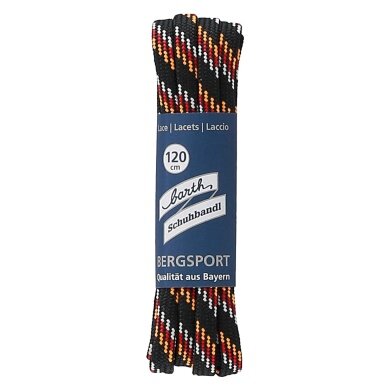 Barth Schnürsenkel Bergsport halbrund schwarz/orange/rot/weiß 120cm