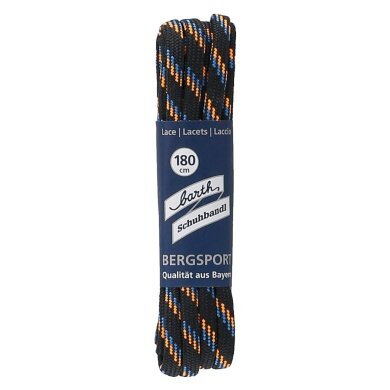 Barth Schnürsenkel Bergsport halbrund schwarz/orange/blau 180cm