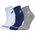 Babolat Sportsocken Ankle Quarter Classic weiss/dunkelblau/grau - 3 Paar