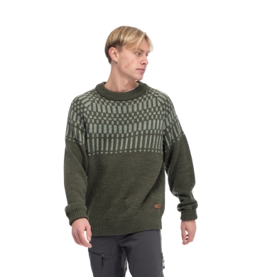 Bergans Strickpullover Nordmarka Merino Jumper (bequem, warm, 100% Merinowolle) grün Herren