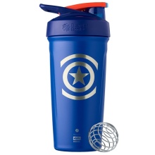 BlenderBottle Trinkflasche Strada Thermo Edelstahl Captain America 710ml blau