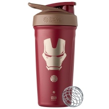 BlenderBottle Trinkflasche Strada Thermo Edelstahl Iron Man 710ml weinrot