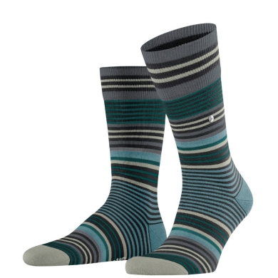 Burlington Tagessocke Stripe petrolblau/bunt Herren - 1 Paar