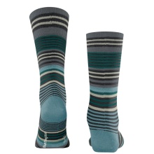 Burlington Tagessocke Stripe petrolblau/bunt Herren - 1 Paar