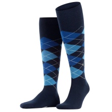 Burlington Kniestrümpfe Edinburgh (Argyle-Muster) spaceblau Herren - 1 Paar